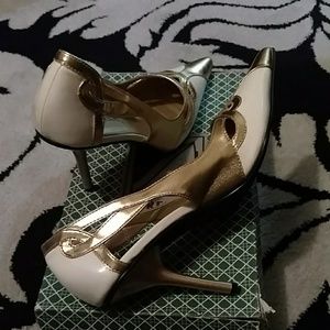 Ivory and Gold Heels
